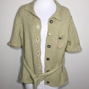 One Girl Who Short Sleeve Cardigan size Lg